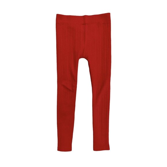 Basic Editions Red Cable Tights Size 6/6x - Picture 5 of 5